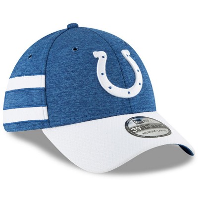Men's Indianapolis Colts New Era Royal/White 2018 NFL Sideline Home Official 39THIRTY Flex Hat 3058199